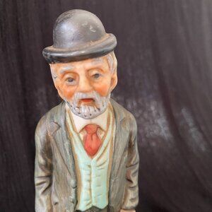 Vintage Norleans Japan Porcelain Figurine ~ Old Man with cane and briefcase